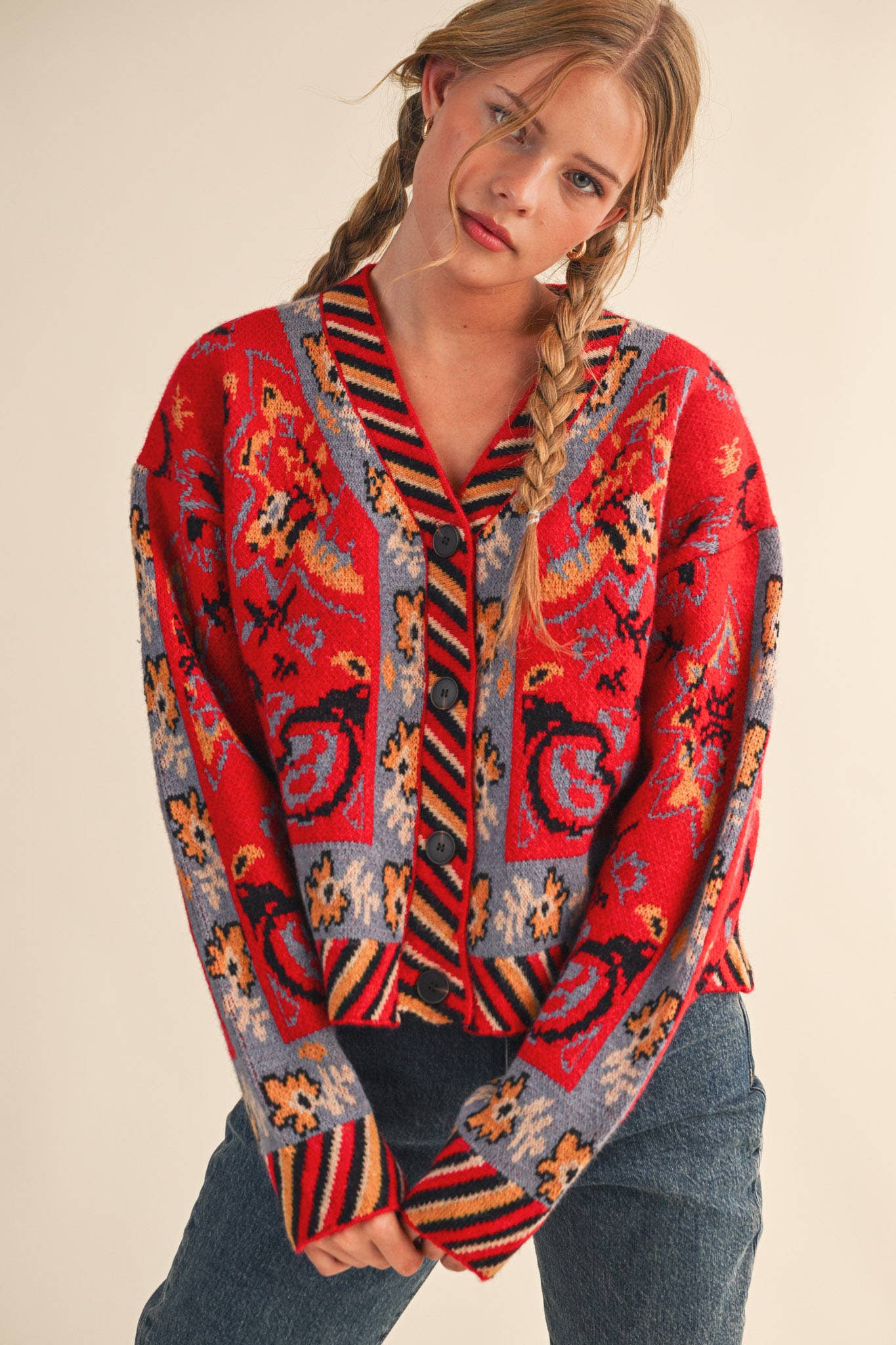 Paisley Knit Cardigan