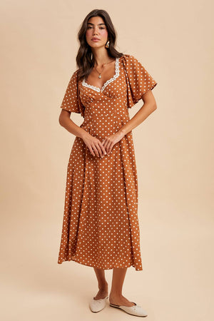 Flutter Polka Dot Midi