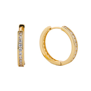 14K Gold-Dipped CZ Huggie Earring