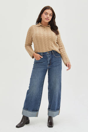 Parker Cuffed Wide Leg Slouchy Jean