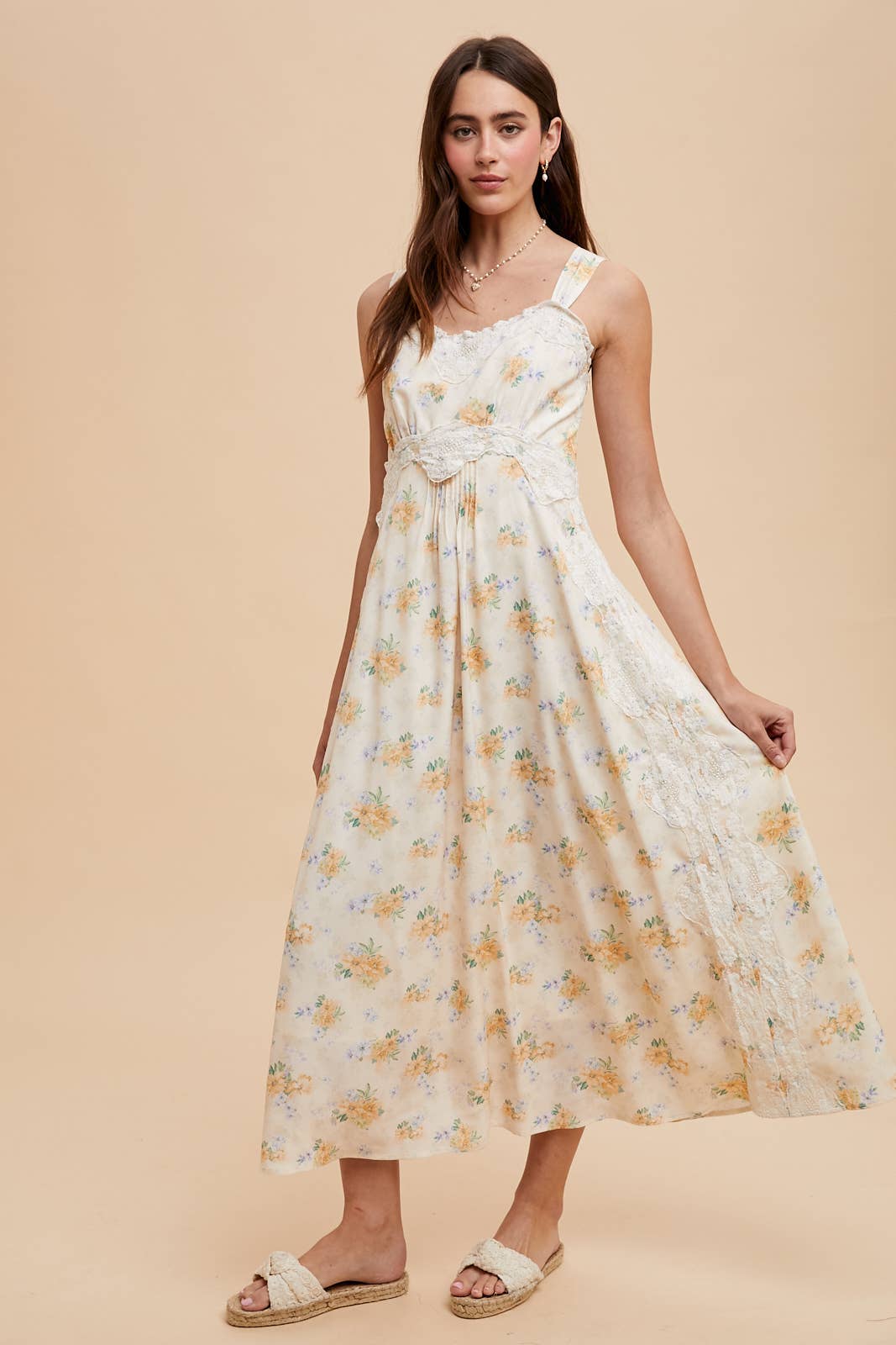 Lemon Water Lace Maxi Dress