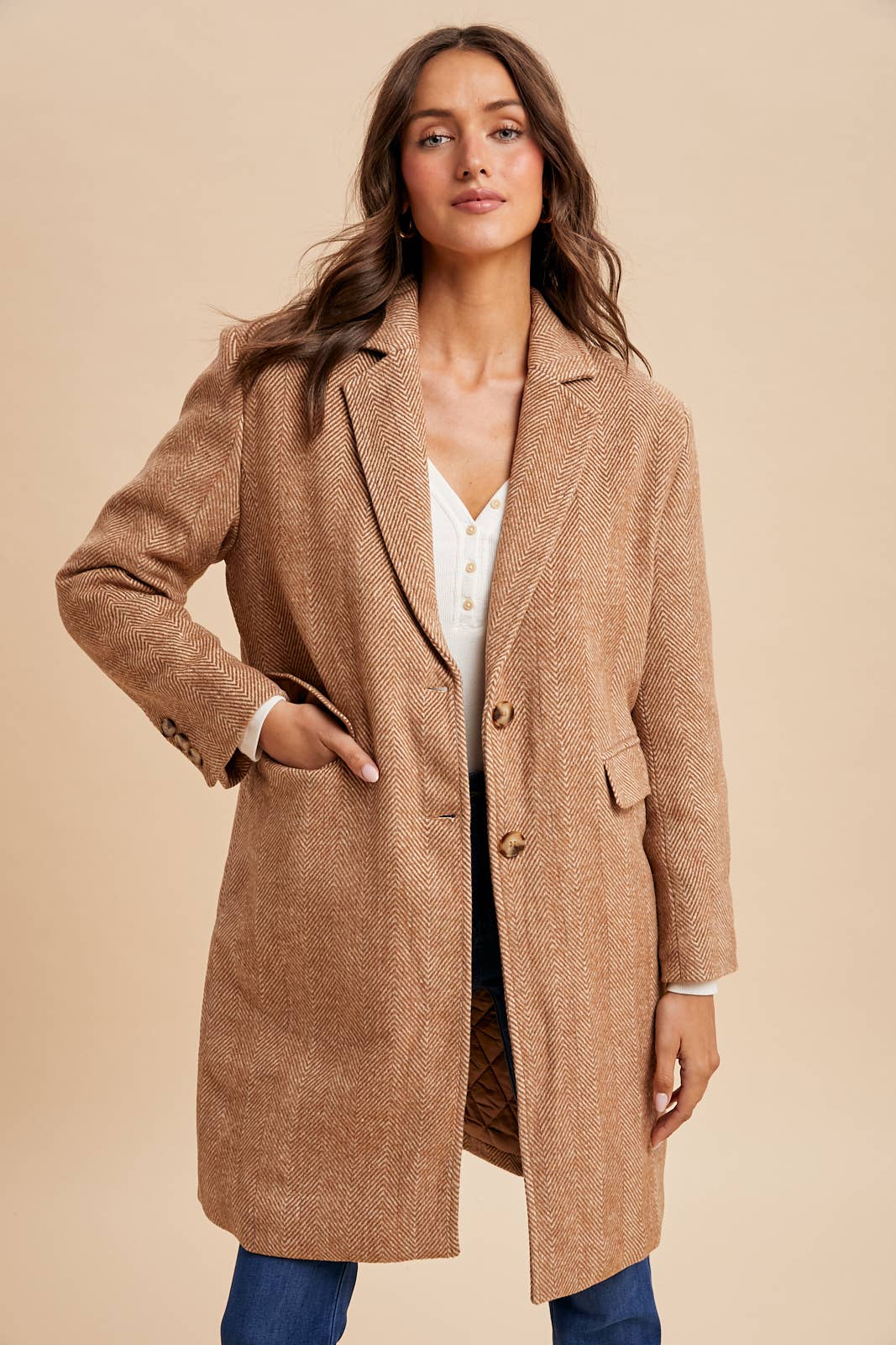 Herringbone Duster Coat