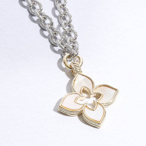 Clover Pave Clover Mop Gold Necklace