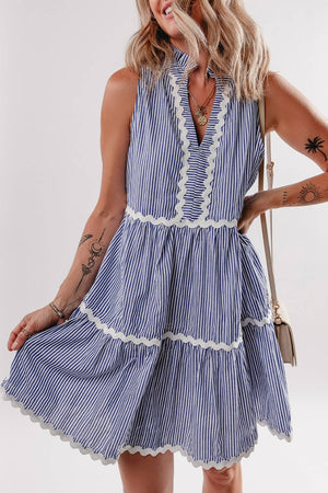 Ric-Rac Trim Sleeveless Mini Dress