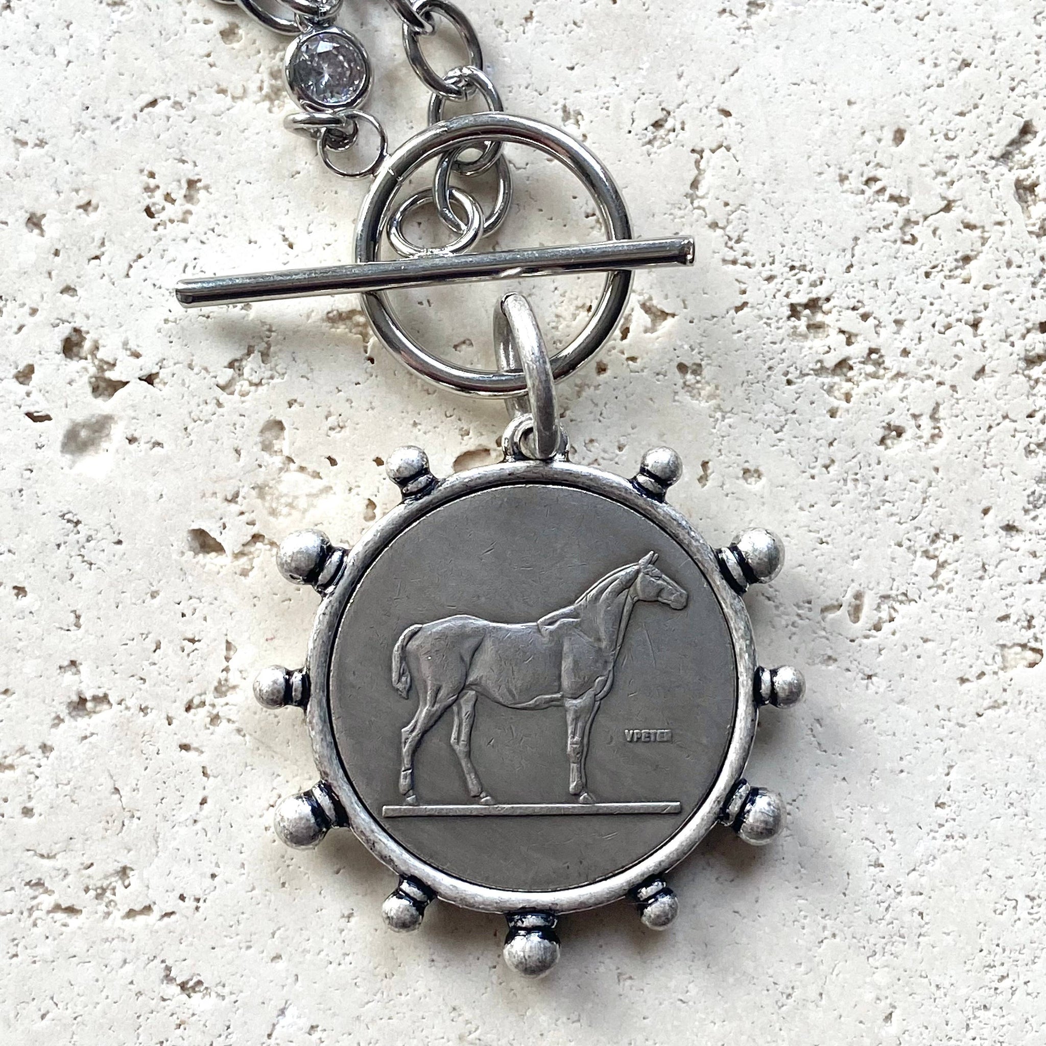 Horse Stainless Steel Chain Coin Necklace