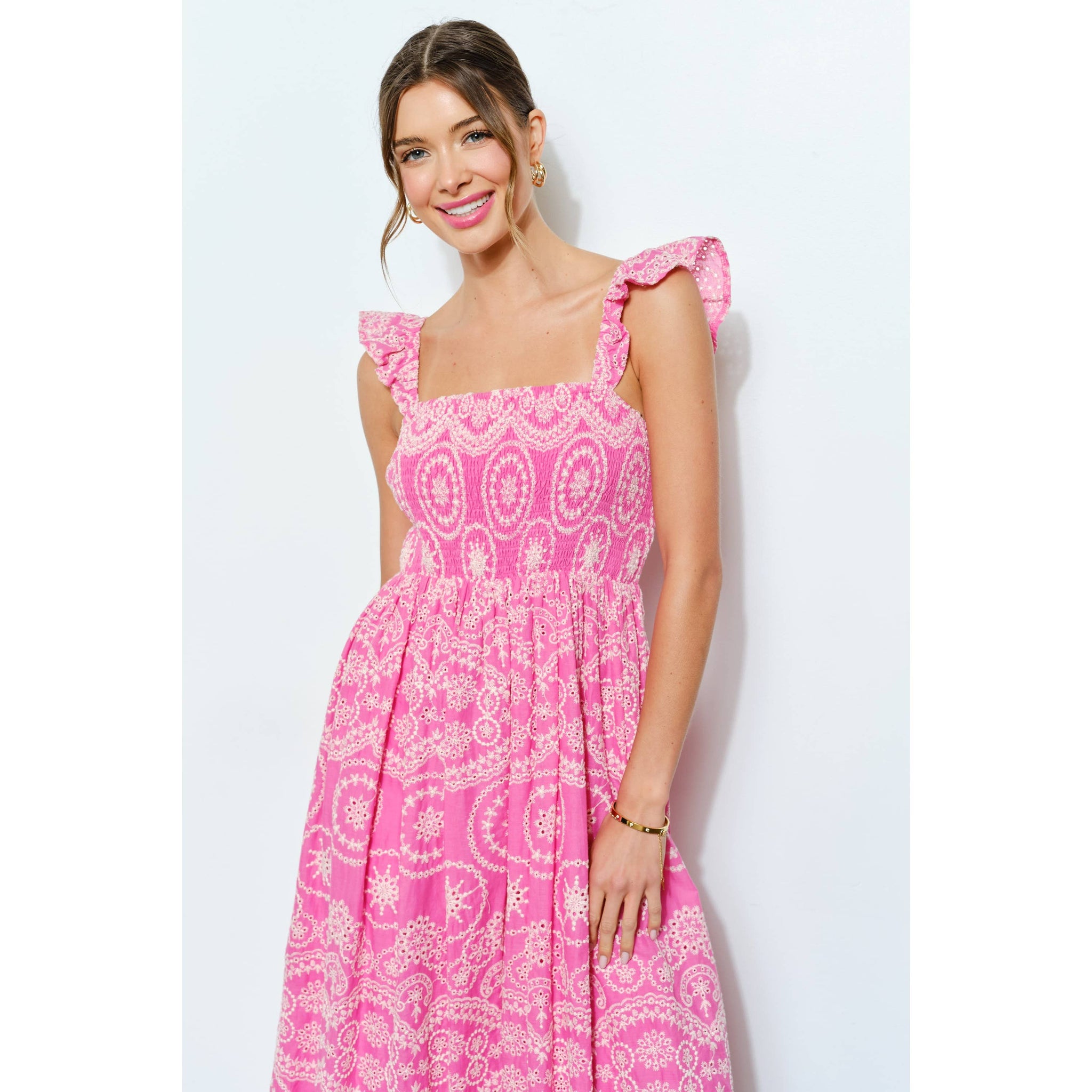 Alessia Eyelet Midi Dress