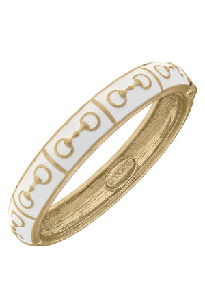Quincy Horsebit Sculpted Enamel Hinge Bangle