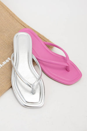 Silver Thong Sandal