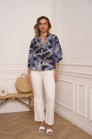 Saint Tropez Silk Blouse- Fuschia
