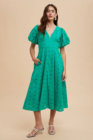 Green Eyelet Dress