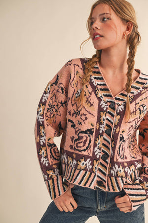 Paisley Knit Cardigan