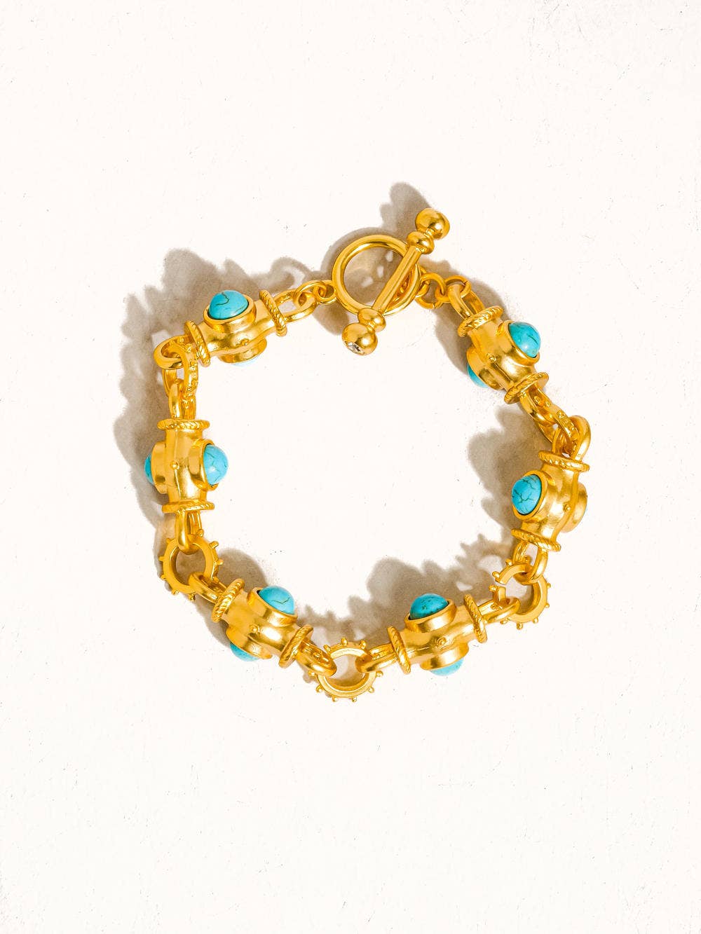 18K Gold Vintage Turquoise Bracelet