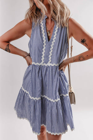 Ric-Rac Trim Sleeveless Mini Dress