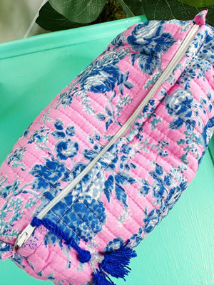 Cottage Floral Quilted Cosmetic Bag