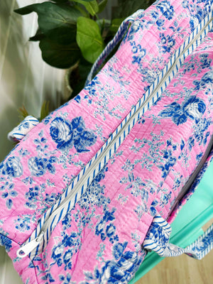 Cottage Floral Quilted Duffle Bag