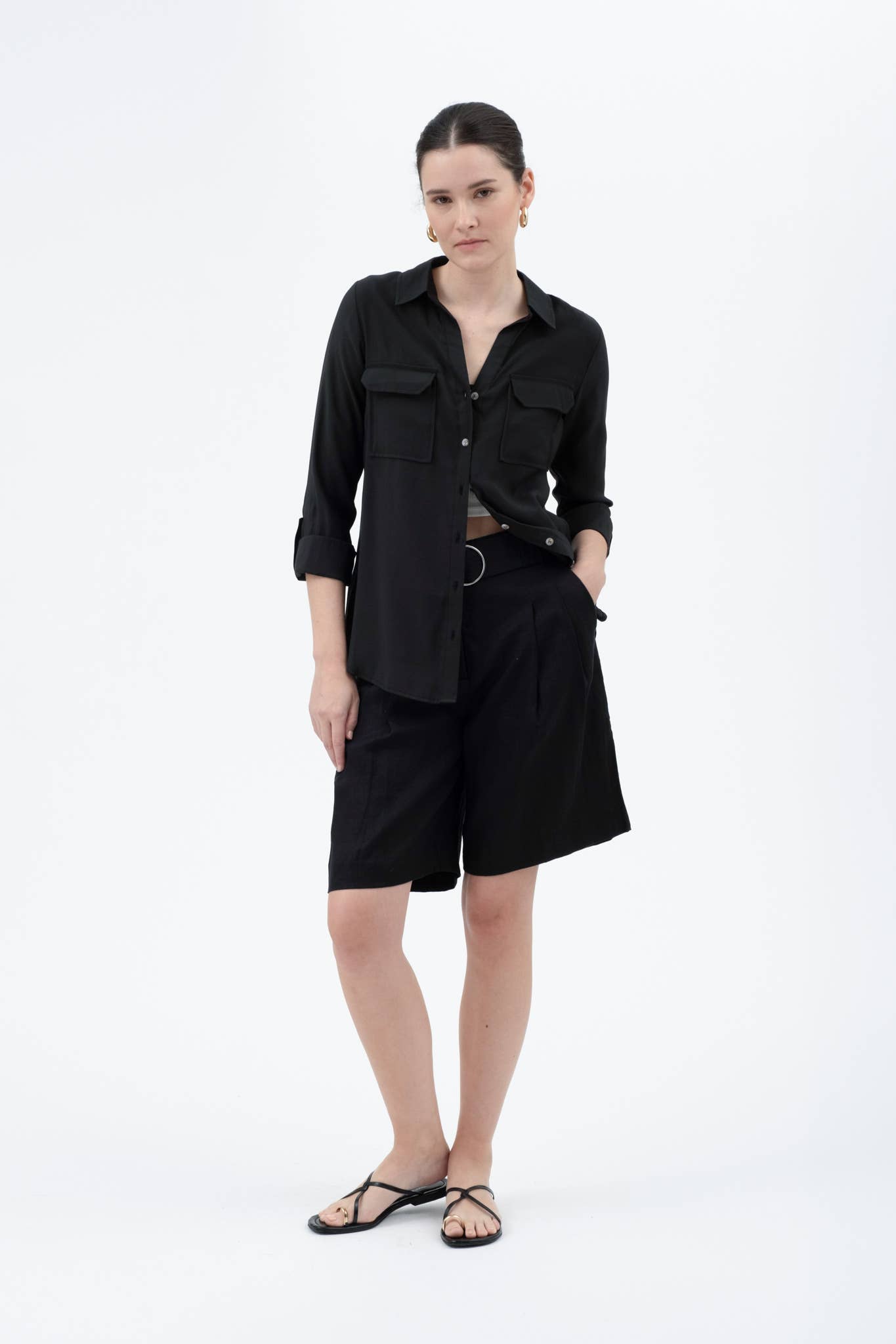 Tab Button Down Shirt