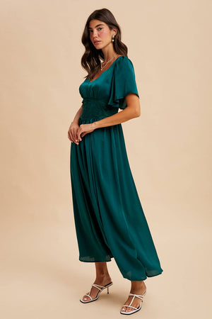 Washed Satin Maxi Dress