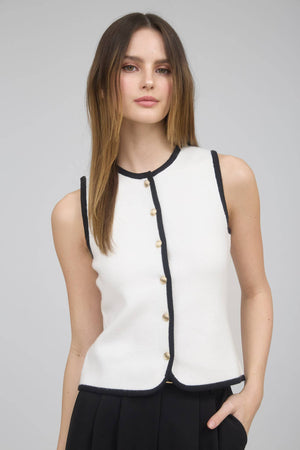 Contrast Trim Sweater Vest