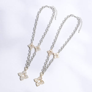 Clover Pave Clover Mop Gold Necklace