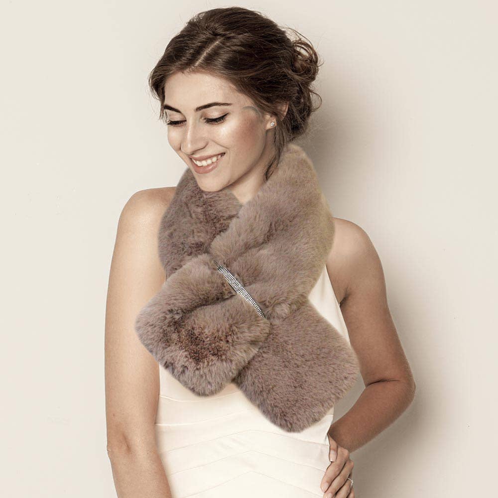 Sensibling Corp. - Faux Fur Bling Pull Through Scarf