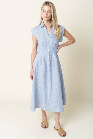 Dorothy Button Front Linen Maxi Dress M