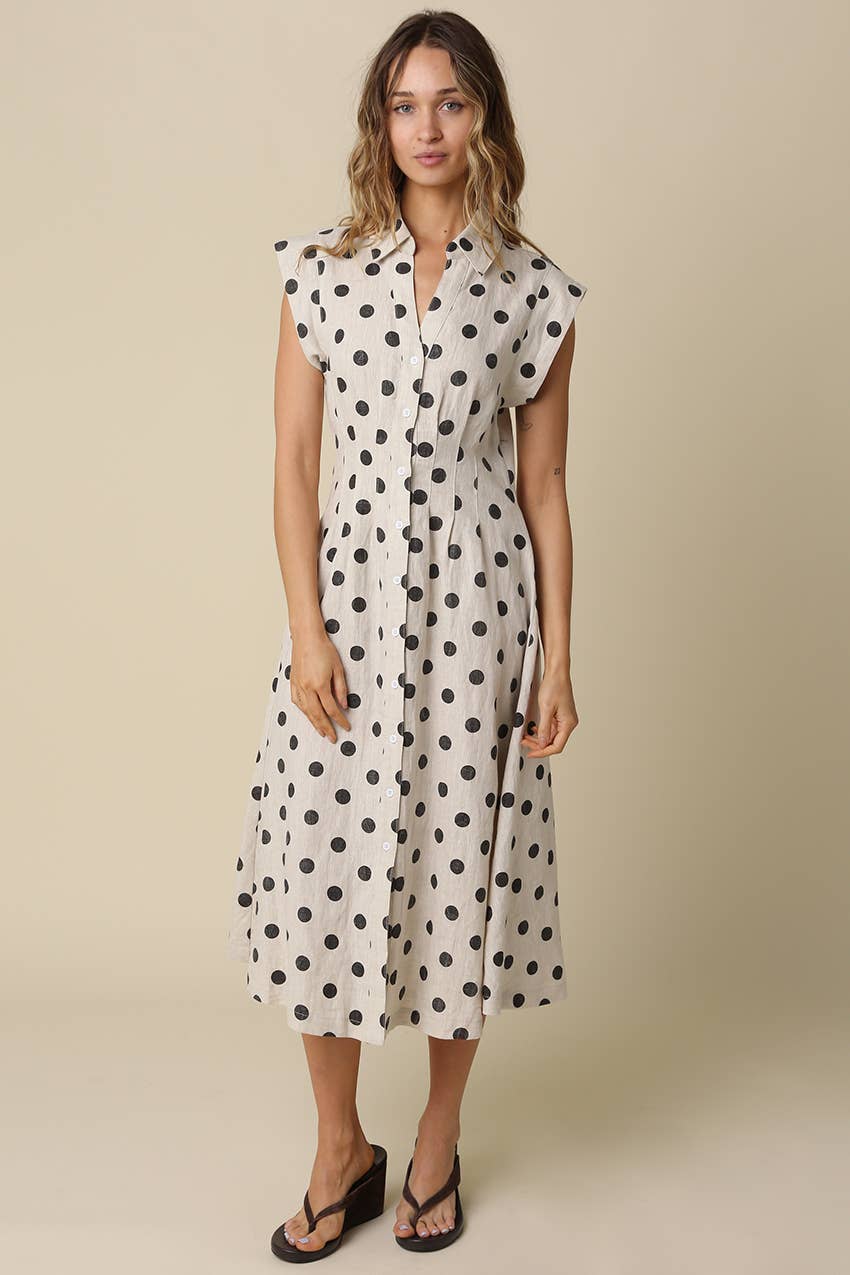 Carlie Polka Dot Linen Maxi Dress – Miss Scarlett Boutique
