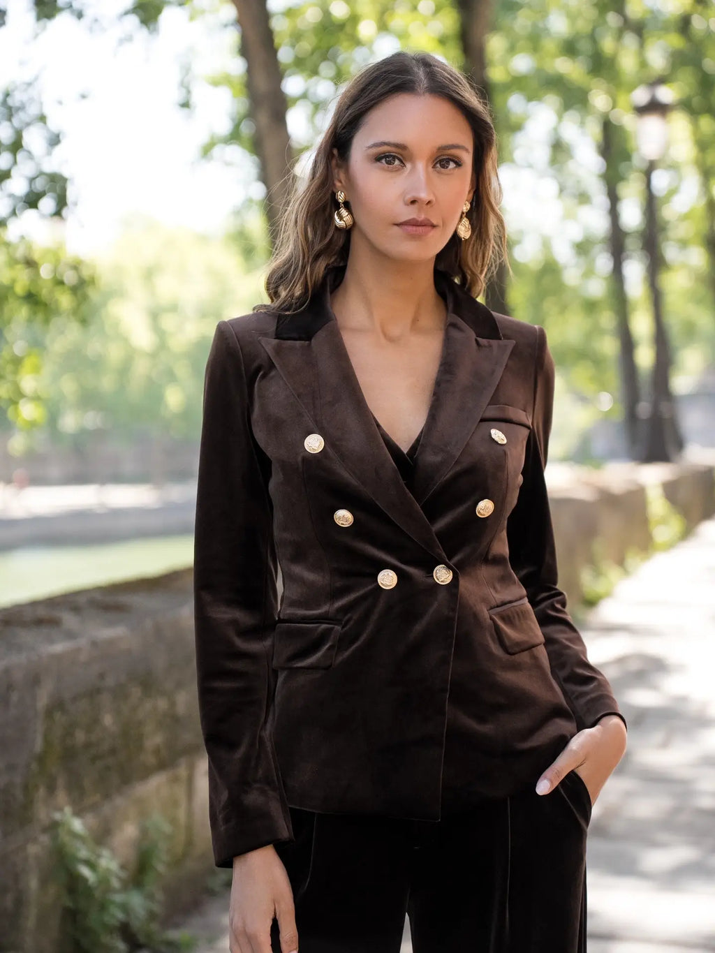 Choco Velvet Blazer
