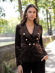 Choco Velvet Blazer