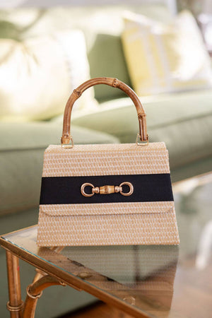 Straw Lulu with Bamboo Handle- Green