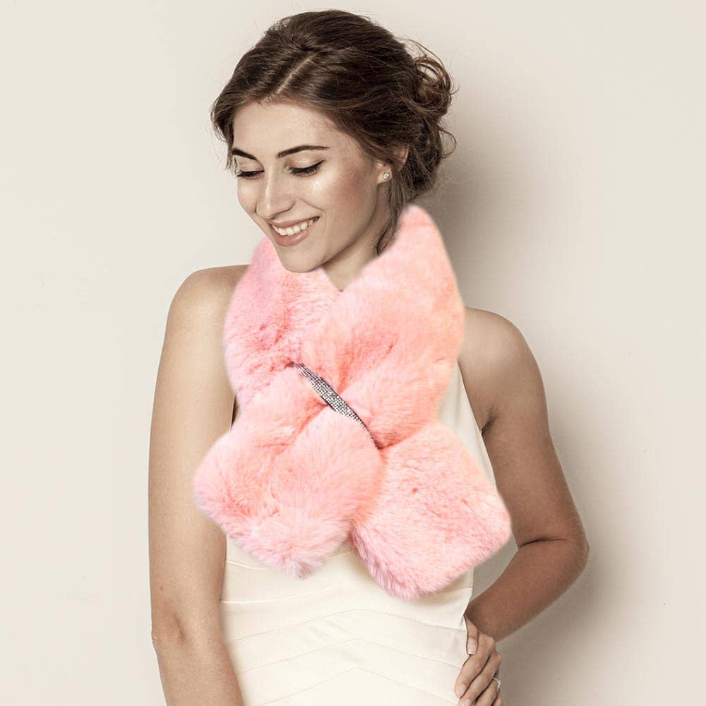 Sensibling Corp. - Faux Fur Bling Pull Through Scarf