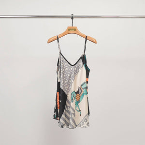 Cheval Tank - Black, Navy & Orange