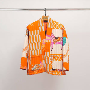 Horse Print Quilted Kimono Jacket