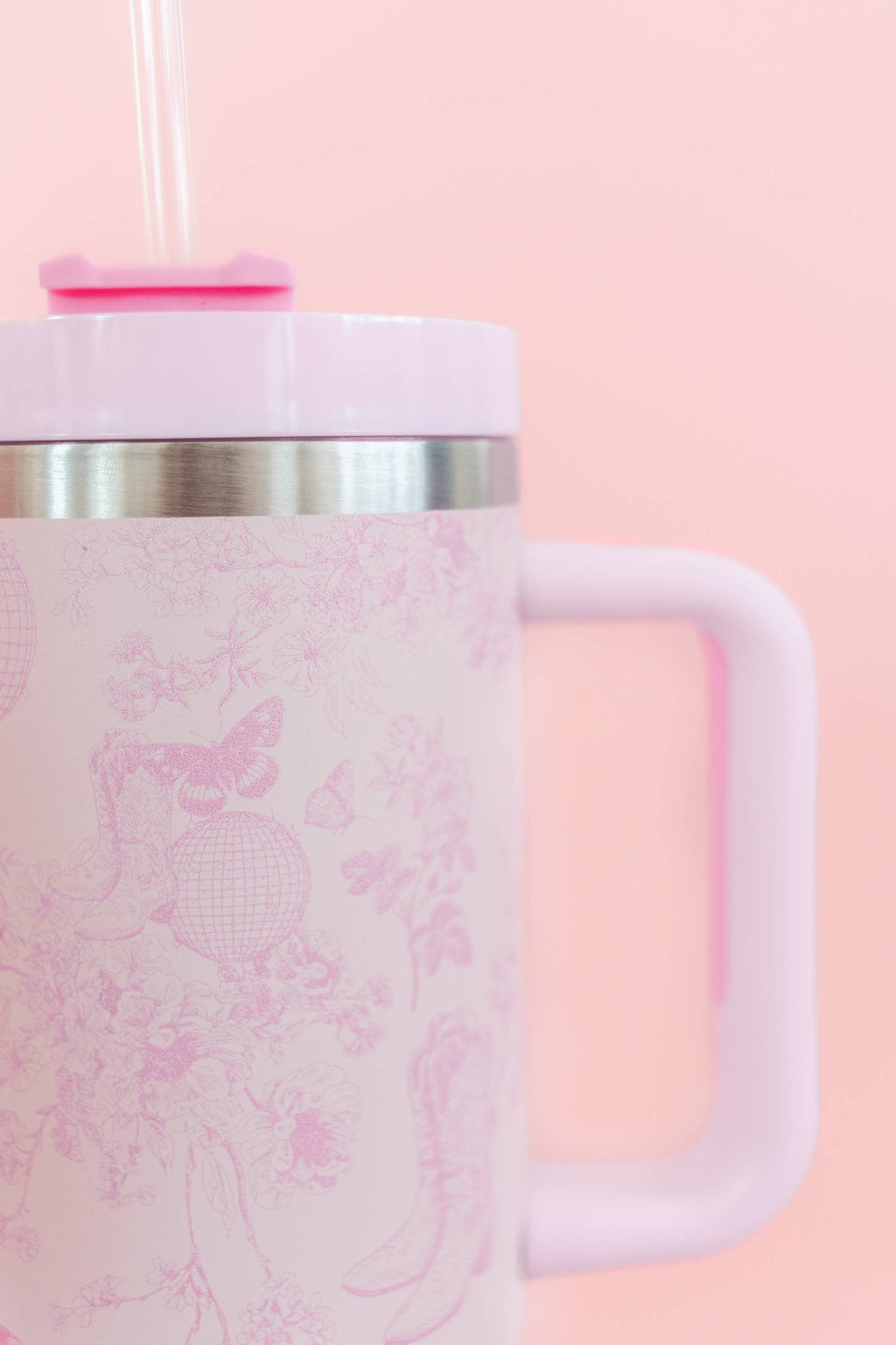 Pink Disco Cowgirl Toile 40oz Tumbler