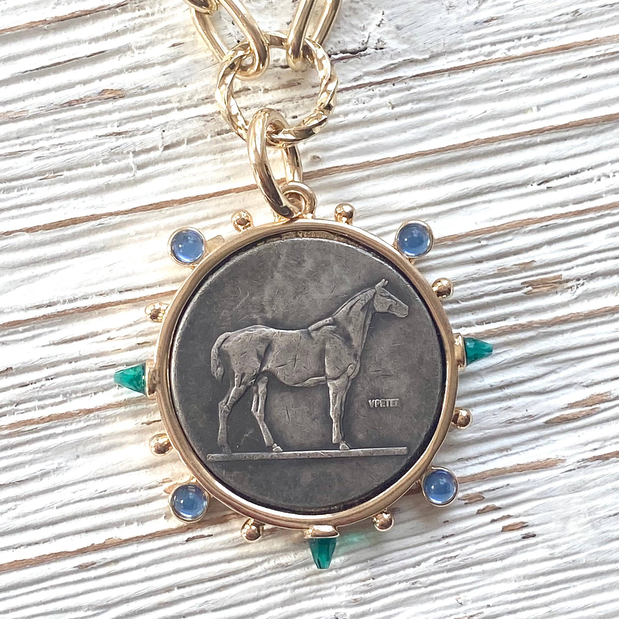Equestrian Derby Western Coin Necklace