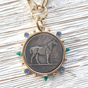Equestrian Derby Western Coin Necklace