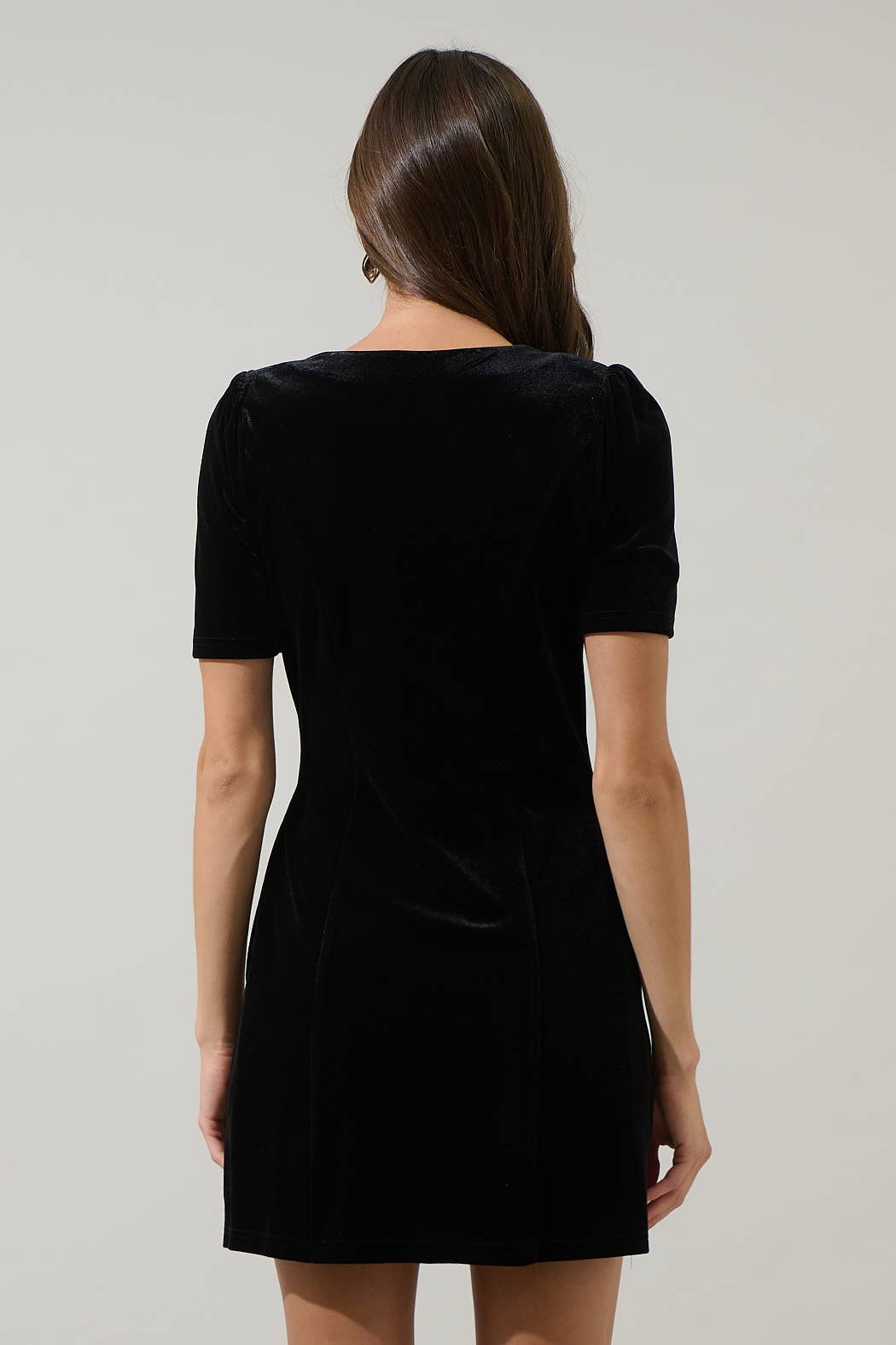 Jackson Velvet Button Mini Dress M