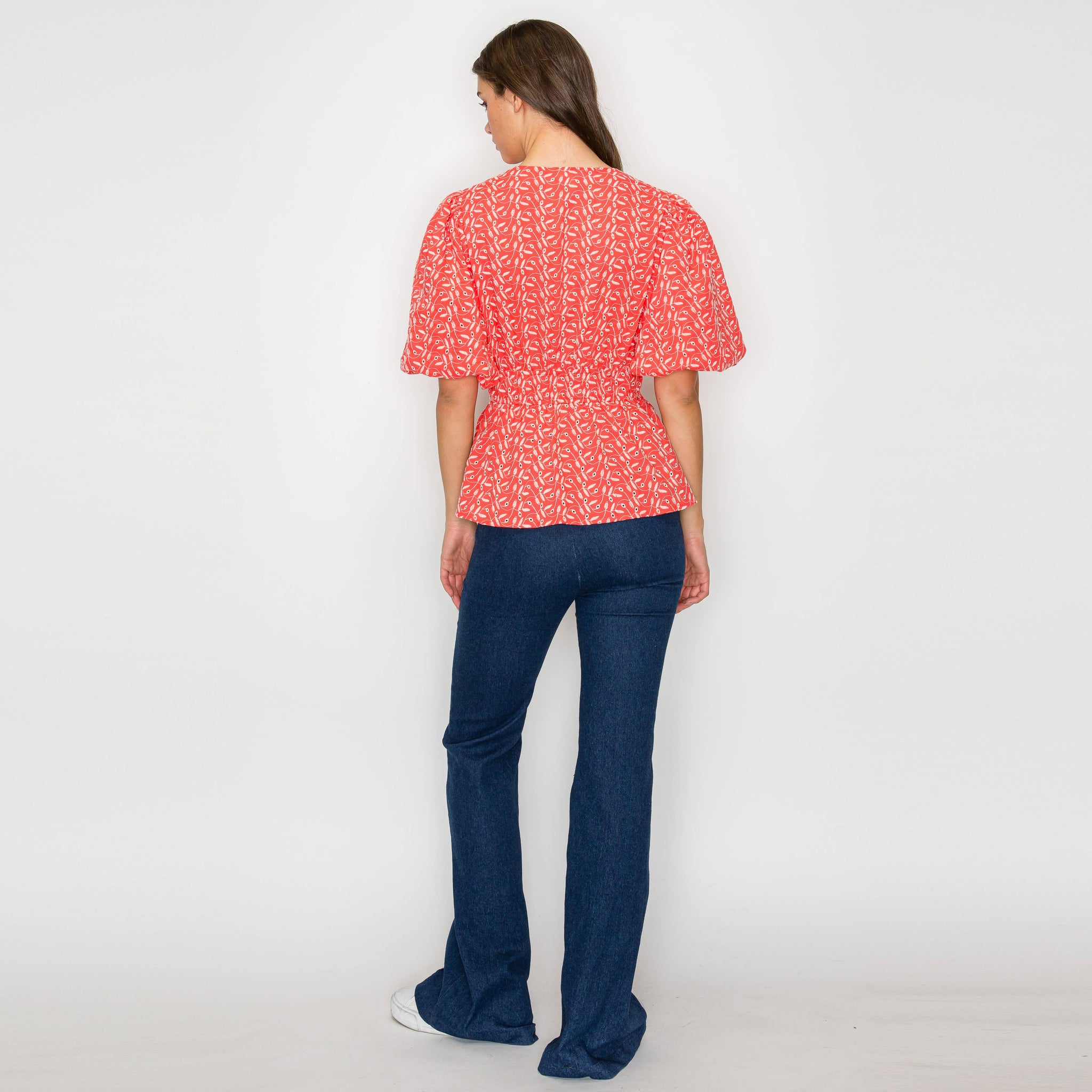 Coral Cotton Embroidery Top