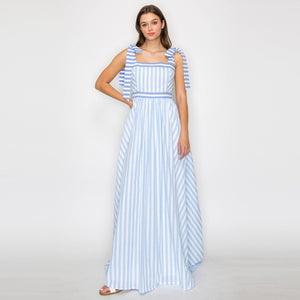 Dreamy Blue Stripe Maxi Dress