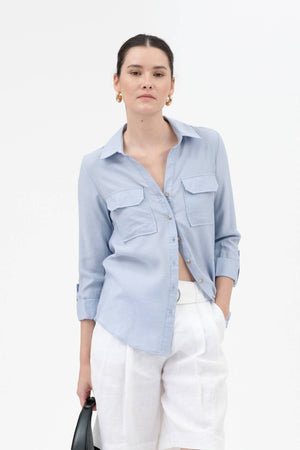 Tab Button Down Shirt