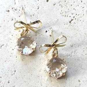 Bow Ribbon Charm Earrings