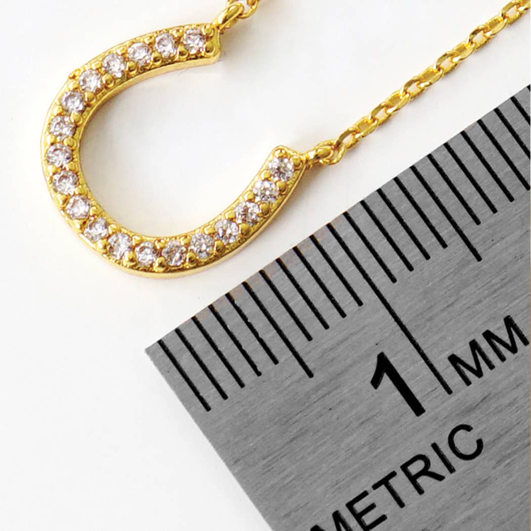 CZ Gold-Dipped Horseshoe Necklace