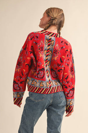 Paisley Knit Cardigan