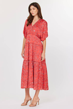 Abstract Laglan Midi Dress