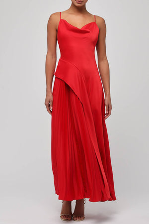Raisa Pleated Side Maxi Dress