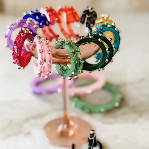 Canvas Style - Renee Resin and Rhinestone Hoop Earrings: Bubble Gum