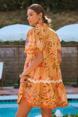 Printed Baby Doll Mini Dress