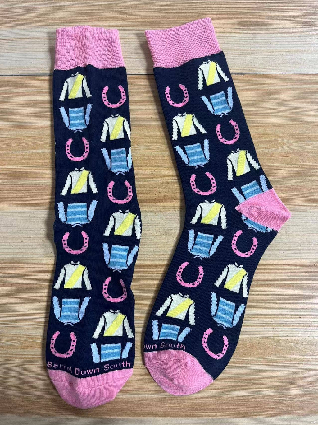 Multi Colored Jockey Silks Horse Racing  Sock