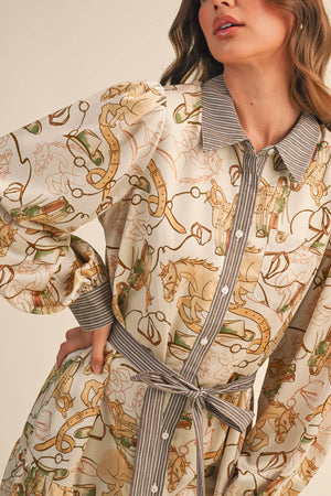 Western Button Down Mini Dress