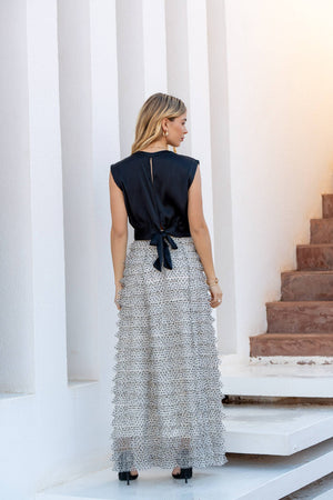 Tulle Dotted Maxi Skirt