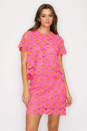 Lace Daisy Bow Top